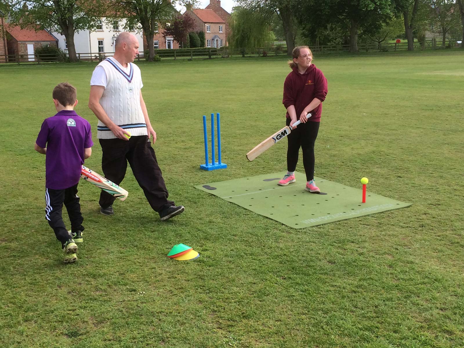 The Cricket Coaching mat is used for the West Yorkshire girls training programme